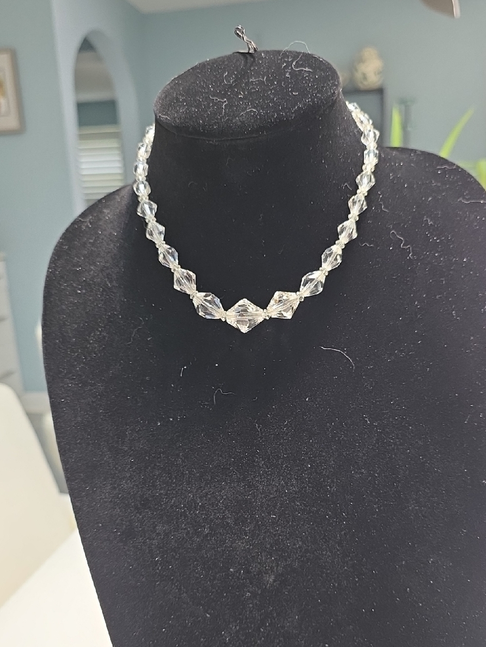 Napier Crystal Bead Choker Necklace - Clear
